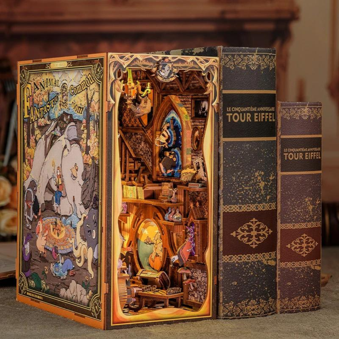 Fantastyczne Zwierzęta – Book Nook jako prezent, miniaturowy domek DIY (3D puzzle)