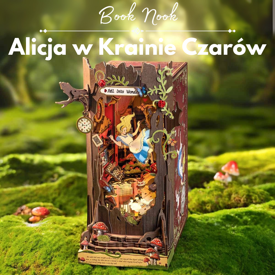 DIY miniaturowy domek Alicja w Krainie Czarów – widok ogólny