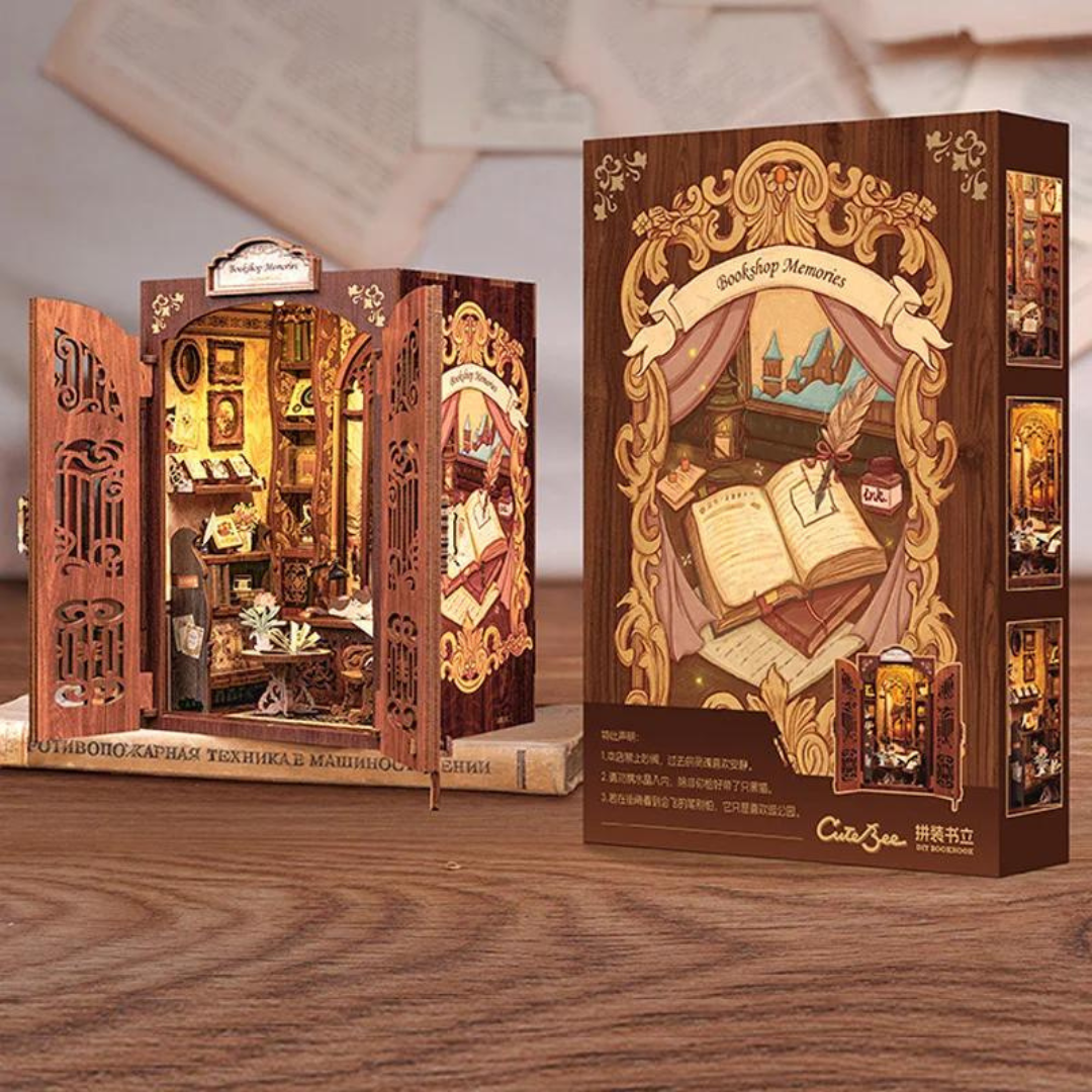 Elementy cięte laserowo – precyzyjne dopasowanie, Book Nook 3D puzzle