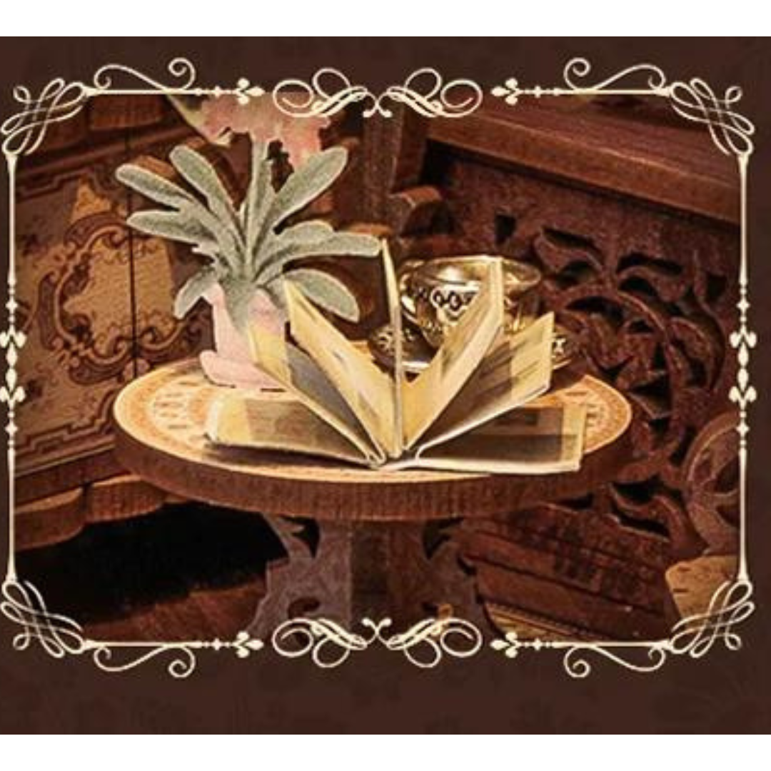 Miniaturowy detal – dekoracje i szyld księgarni, Book Nook 3D puzzle