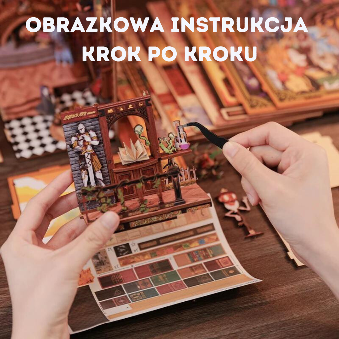 Elementy wycinane laserowo – Book Nook Fantastyczne Zwierzęta, puzzle 3D