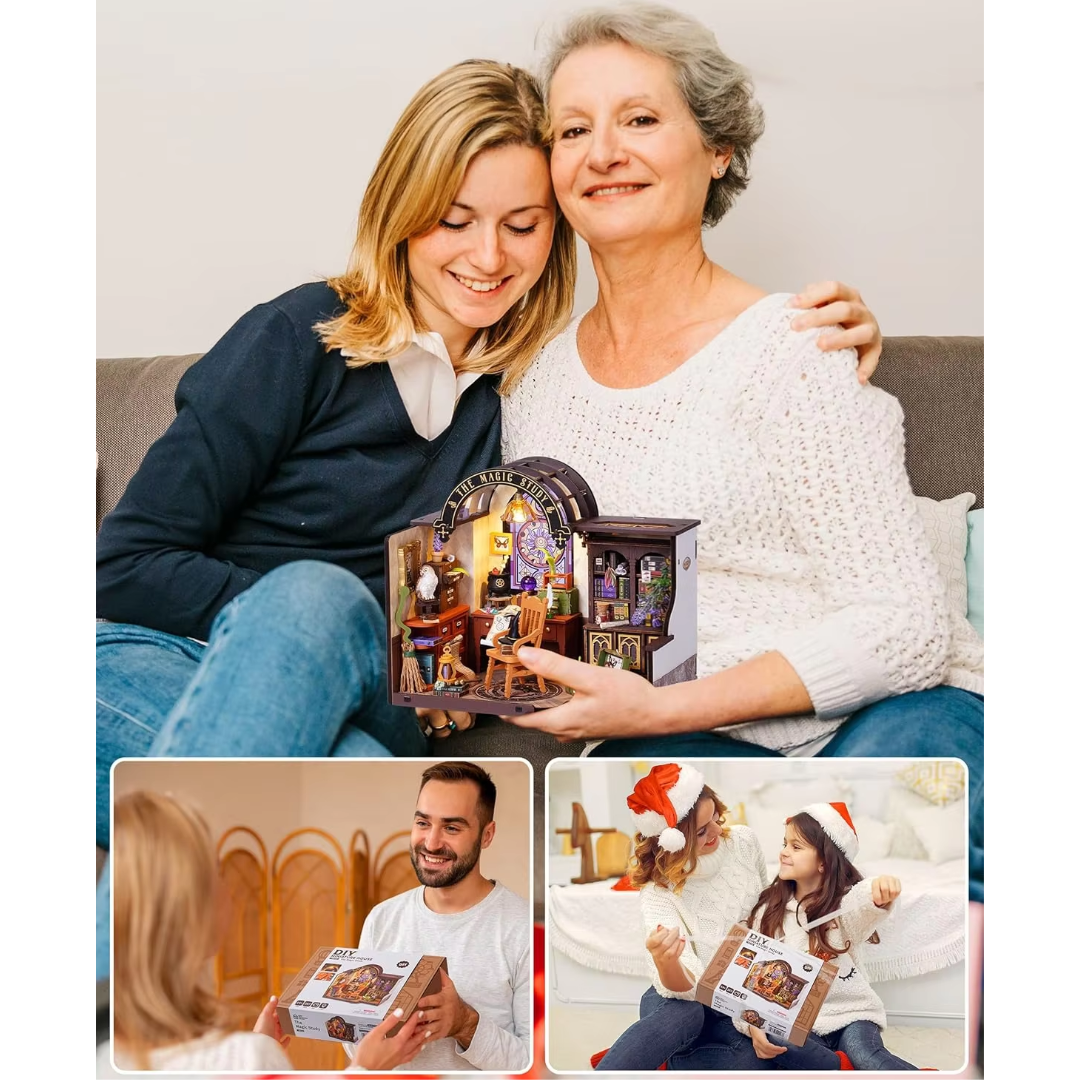 Magiczne Studio – detal sceny, miniaturowy domek