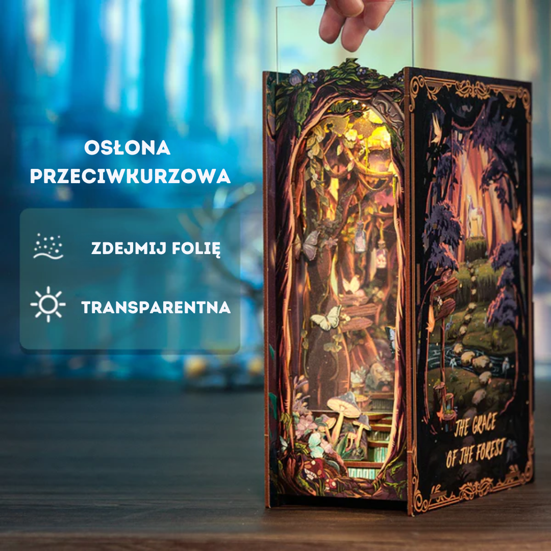 The Grace of the Forest — oświetlenie LED, book nook DIY kit