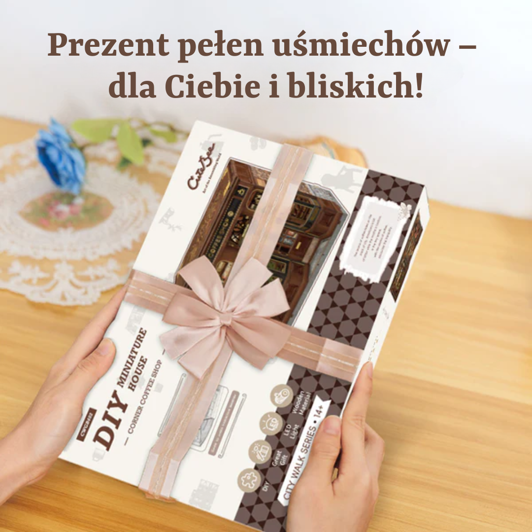 Corner Coffee Shop — idealny prezent, book nook kit / DIY kit (kawiarnia i księgarnia)