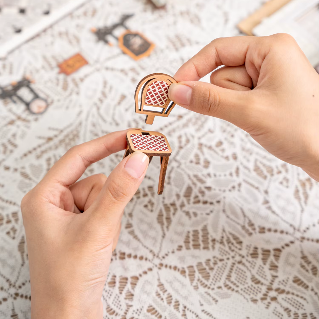 Arcade Dating book nook — perspective view 1, DIY kit on shelf