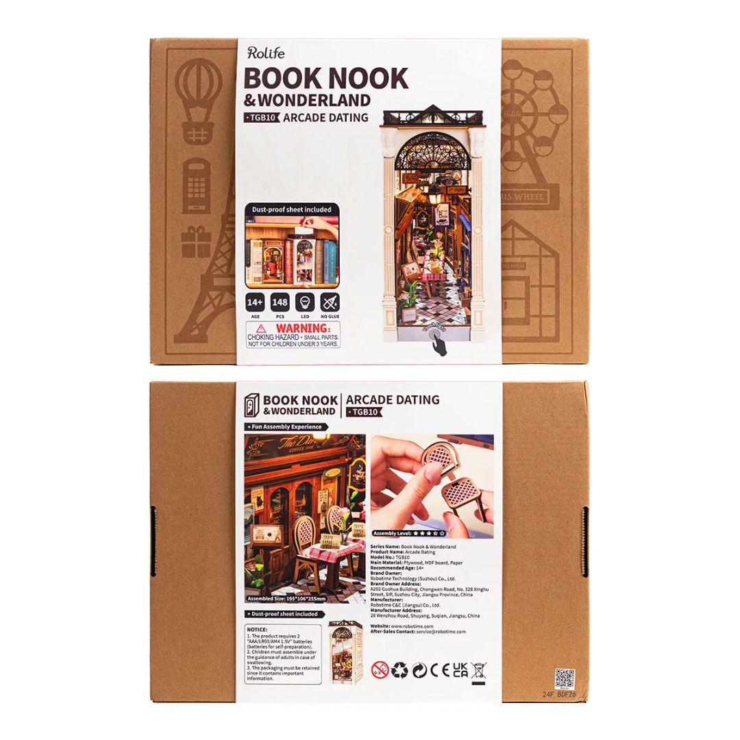 Arcade Dating DIY kit — perspective view 3, decorative book nook