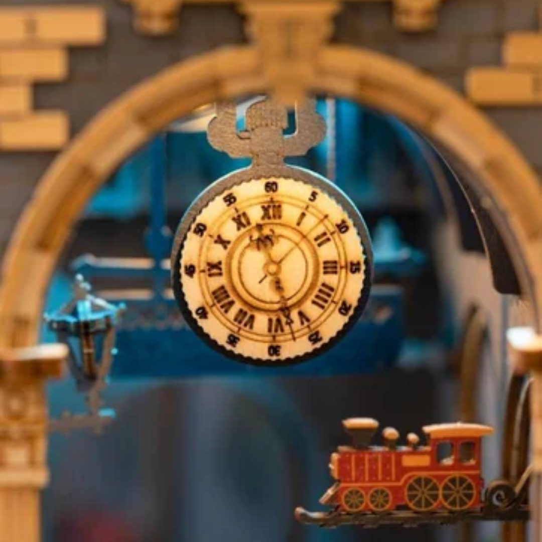 Time Travel — detal 2, ręcznie składany nook kit z oświetleniem LED