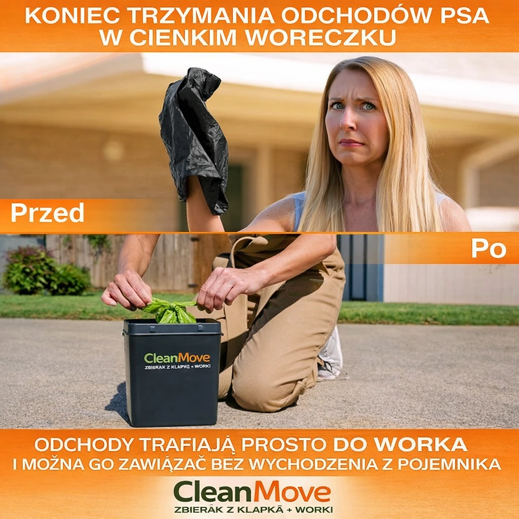 Porównanie zwykłego worka i CleanMove