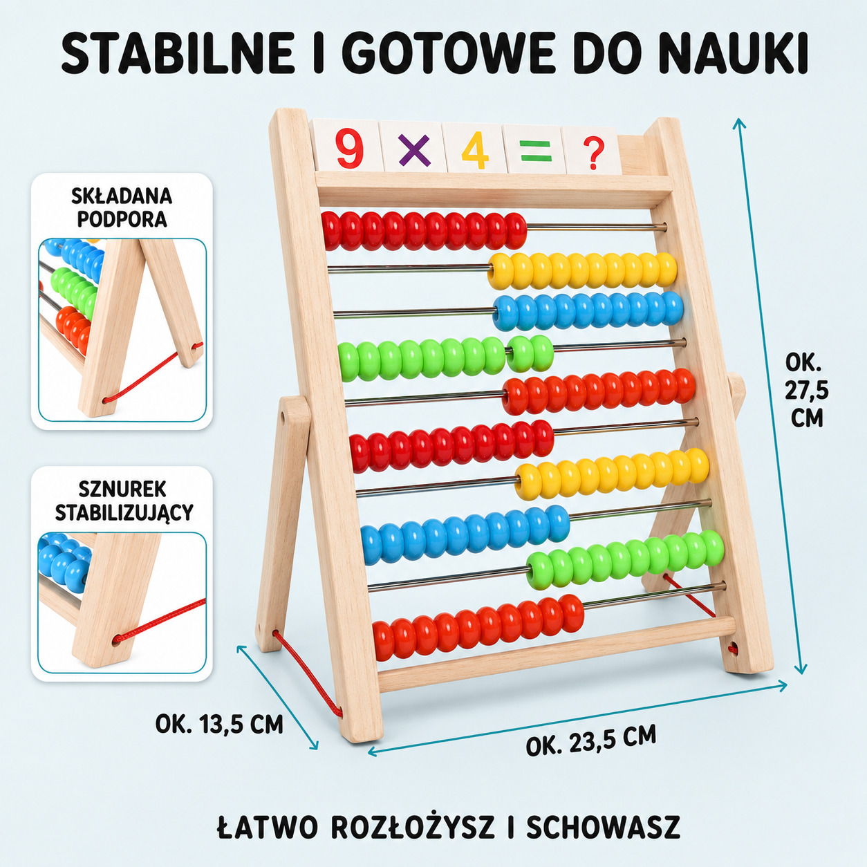 Drewniane liczydło mathers - zestaw matematyczny dla dzieci