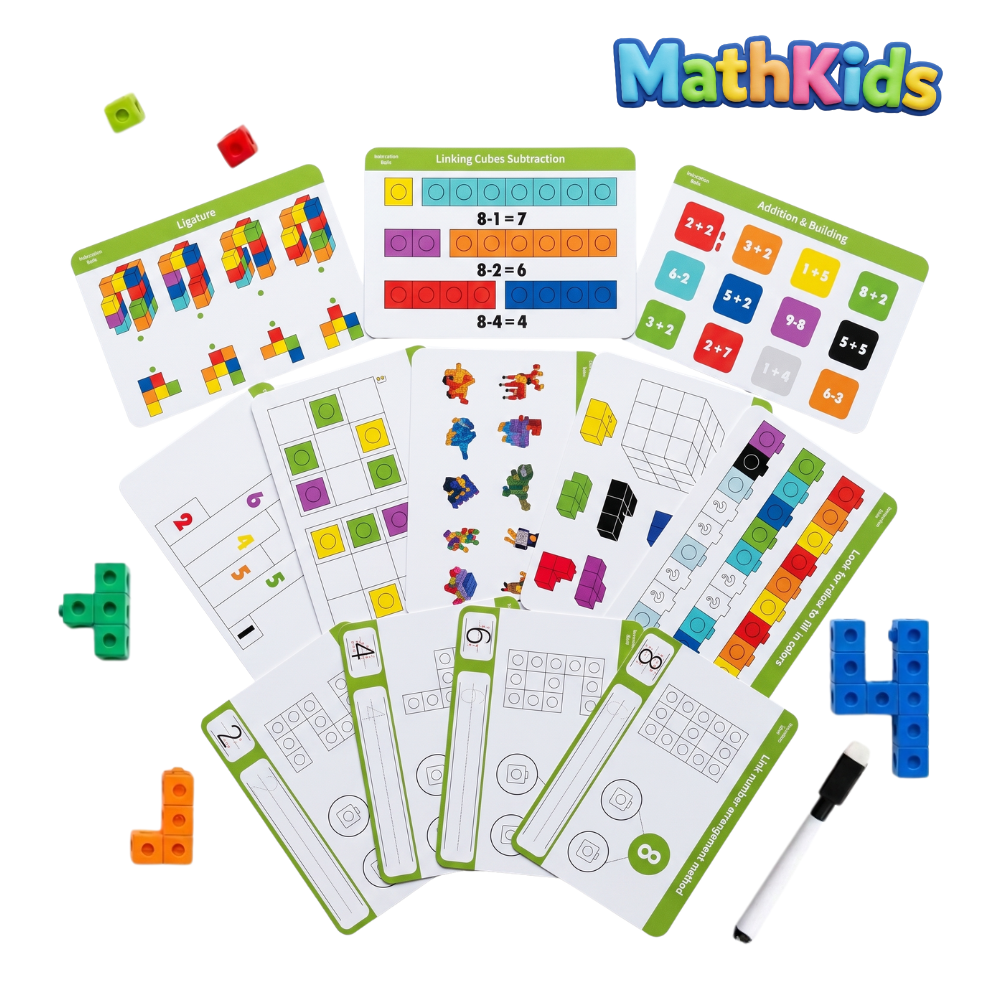 Laminowane karty MathKids z zadaniami matematycznymi i logicznymi