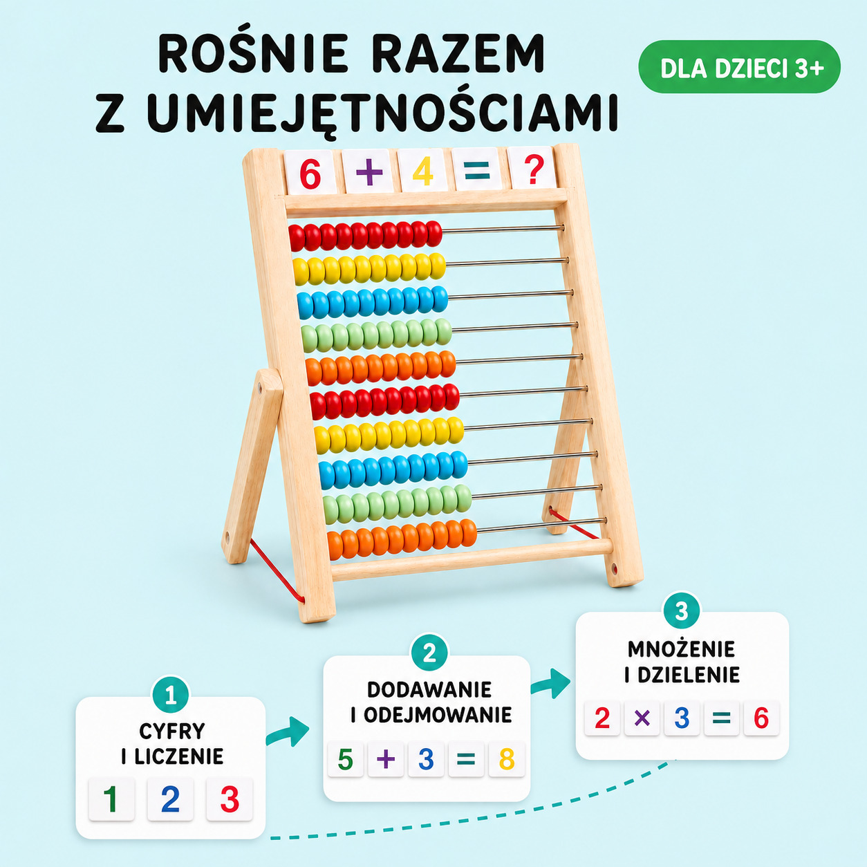 Drewniane liczydło mathers - zestaw matematyczny dla dzieci