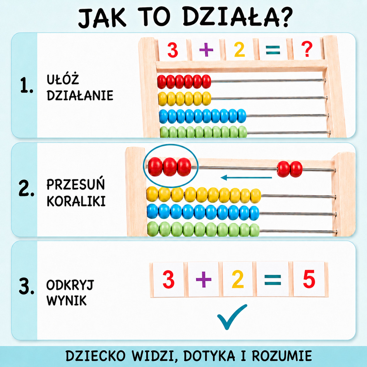Drewniane liczydło mathers - zestaw matematyczny dla dzieci
